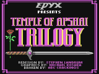 Temple Of Apshai title screen for Commodore 64